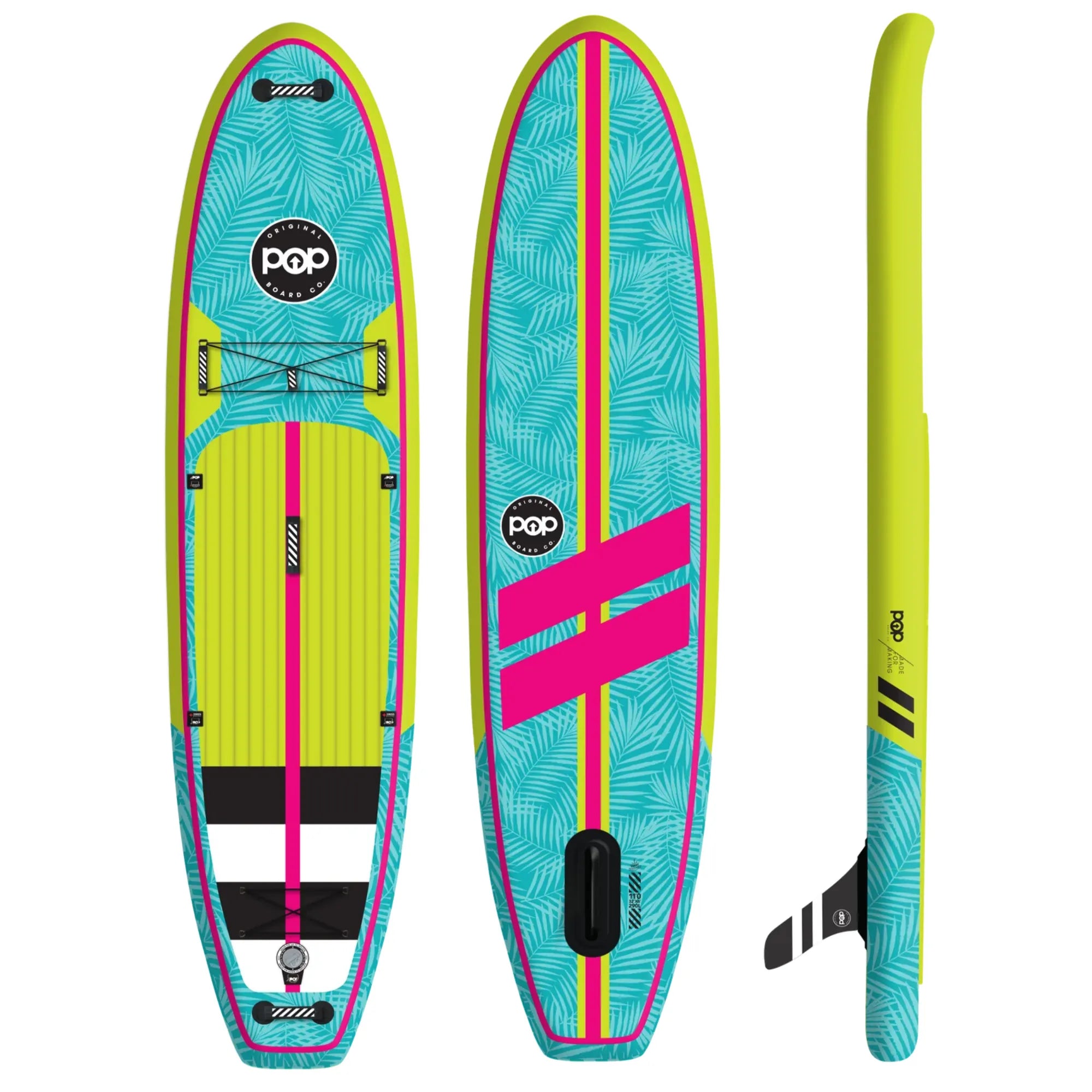 11'0" Yacht Hopper Inflatable Touring SUP - Turq/Neon/Pink - Inflatable Paddleboard - POPboardco. - HQ - www.vamolife.com