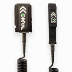 8' FOIL 7mm 'Calf' Coiled - Black - Foil Leash - VAMO - www.vamolife.com