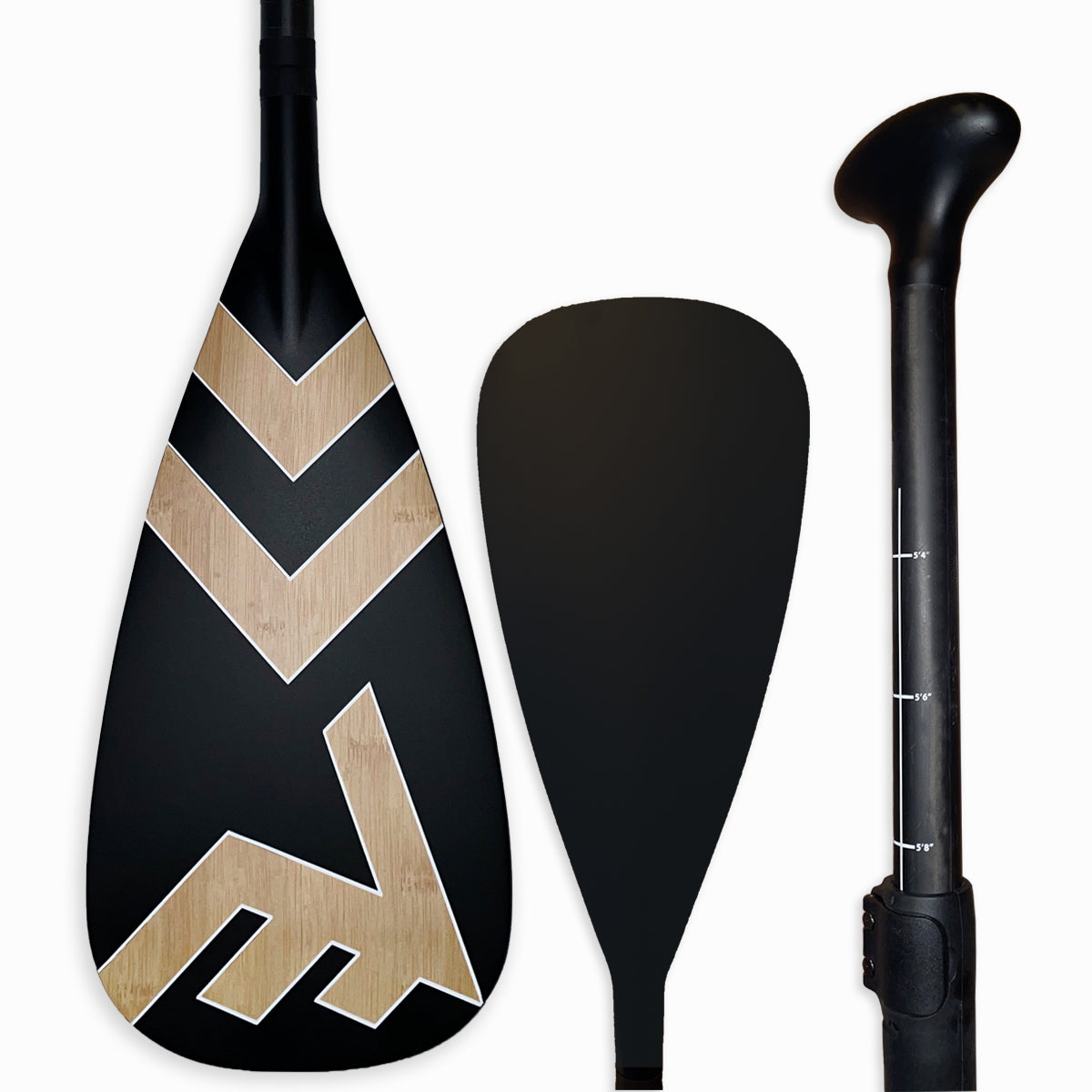 Carbon-Fiberglass Adjustable Paddle with ABS Edge  - Bamboo/Black - Carbon / Fiberglass Paddle - VAMO - www.vamolife.com