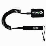 8' FOIL 7mm 'Calf' Coiled - Black - Foil Leash - VAMO - www.vamolife.com