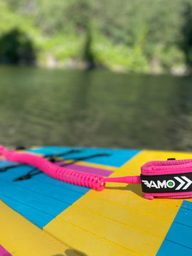 10' Full Coiled SUP Paddleboard Leash - Vibrant Collection