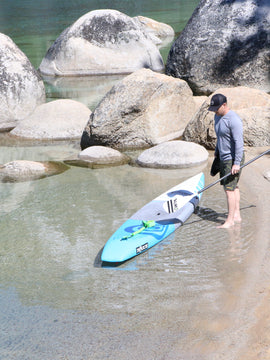 Carbon-Fiberglass Adjustable Paddle with ABS Edge  - White