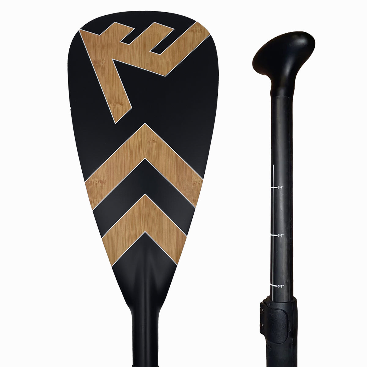 Carbon-Fiberglass Adjustable Paddle with ABS Edge  - Bamboo/Black - Carbon / Fiberglass Paddle - VAMO - www.vamolife.com