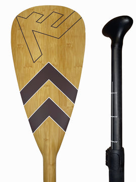 Carbon-Fiberglass Adjustable Paddle with ABS Edge  - Bamboo/Brown