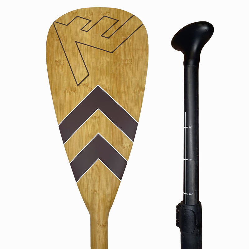 Carbon-Fiberglass Adjustable Paddle with ABS Edge  - Bamboo/Brown - Bamboo Paddle - VAMO - www.vamolife.com