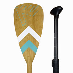 Carbon-Fiberglass Adjustable Paddle with ABS Edge  - Bamboo/Caribbean