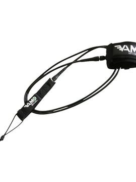 Straight 6' Stubby Surf Leash - Black