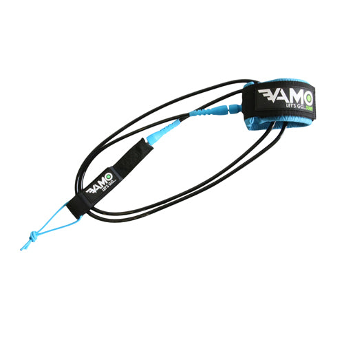 Straight 8' Mid Range Surf Leash - Blue - Straight Leash - www.vamolife.com - www.vamolife.com