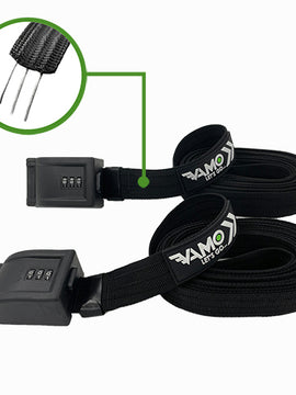 Combination Locking Tie Down Straps w/ Interwoven Braided Steel Cables-Paddleboard-Surf-Kayak